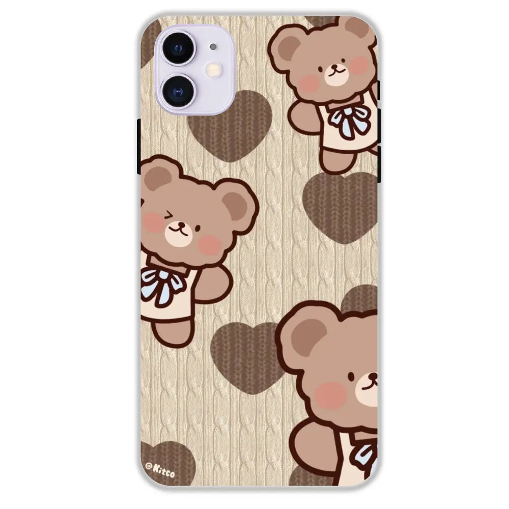 Teddy Heart - Hard Cases For Apple iPhone 11