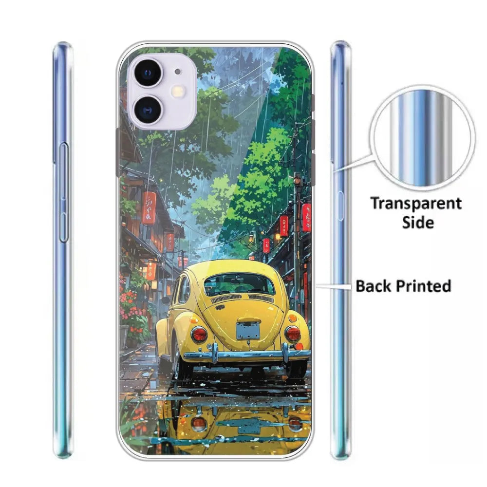 Yellow Bettle - Printed Silicone Case For Apple iPhone infographic