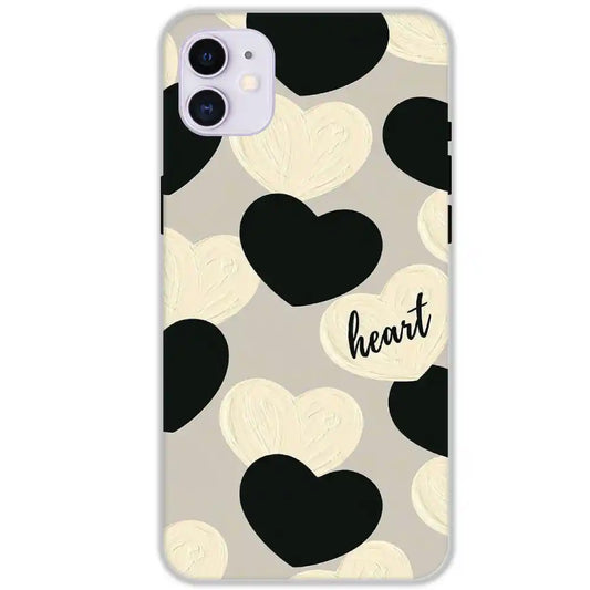 Black And White Heart - Hard Cases For Apple iPhone 11