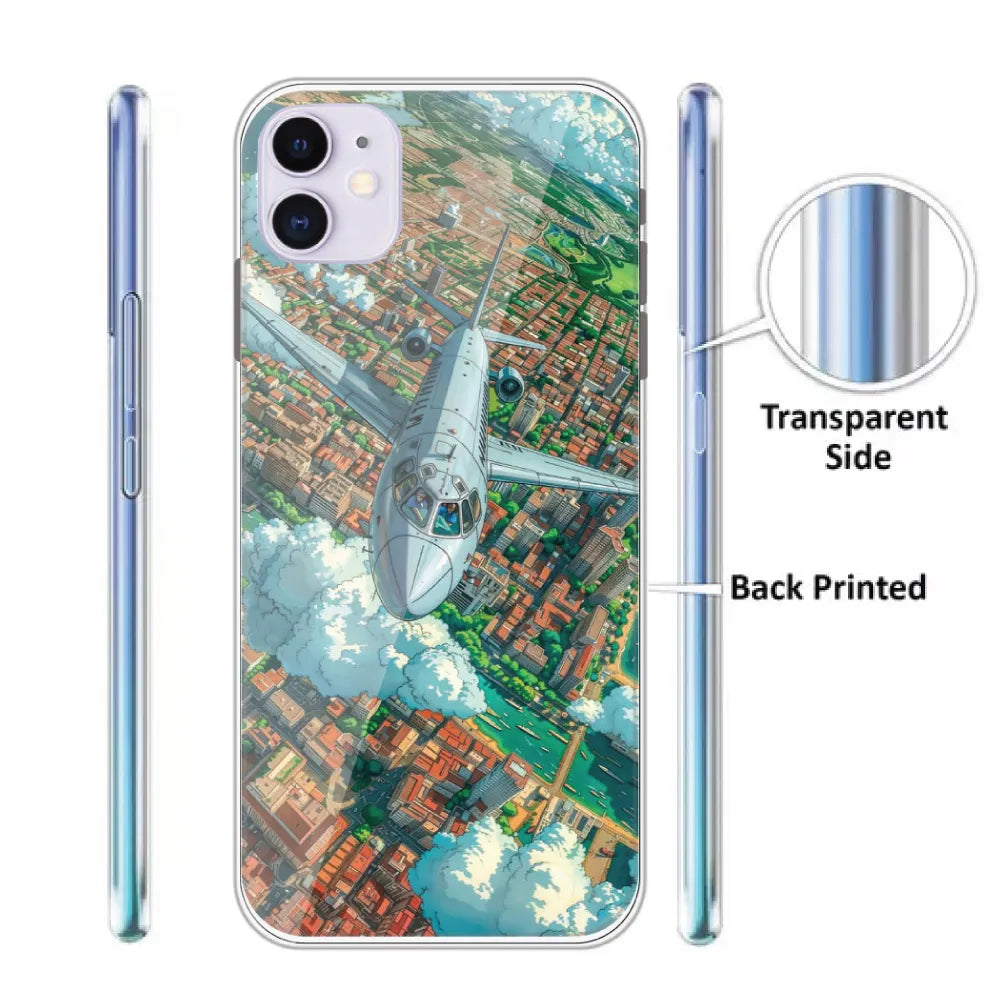 Flying Over City - Printed Silicone Case For Apple iPhone Infographic