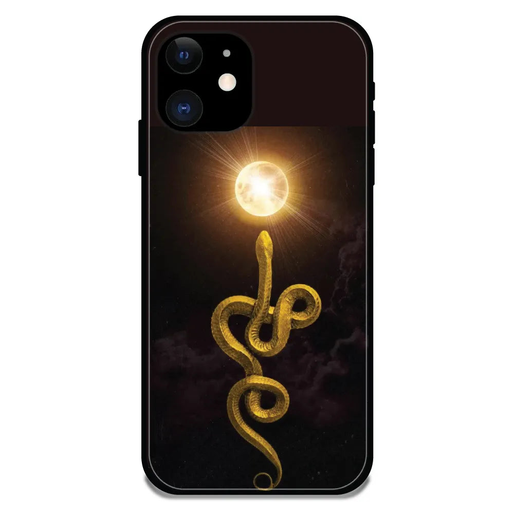 'Golden Serpent - Glossy Metal Silicone Case For Apple iPhone 11