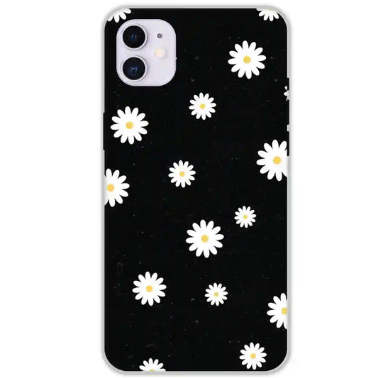 White And Black Flower - Hard Cases For Apple iPhone 11