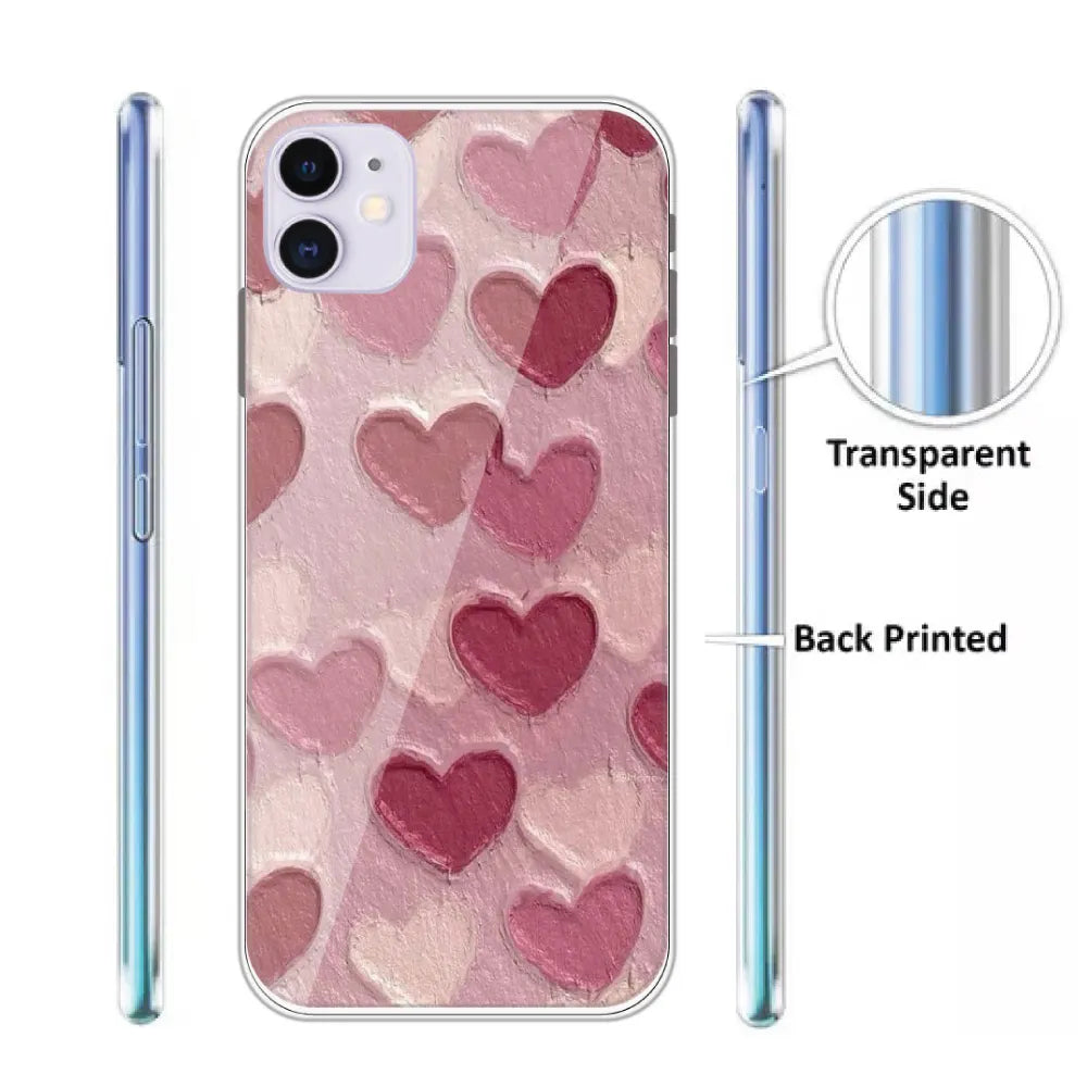 Pastel Hearts Love - Printed Silicone Case For Apple iPhone Infographic