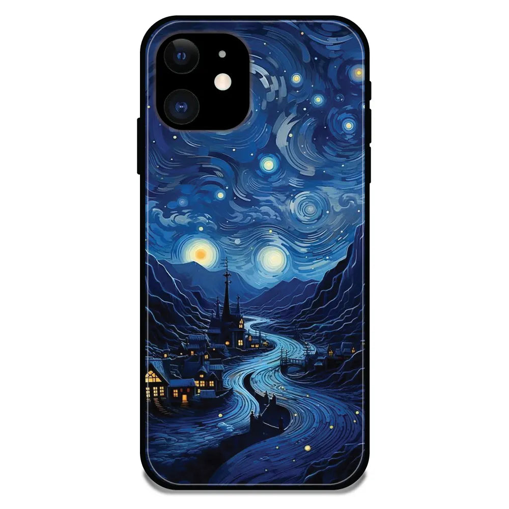 'The Starry Night - Glossy Metal Silicone Case For Apple iPhone 11