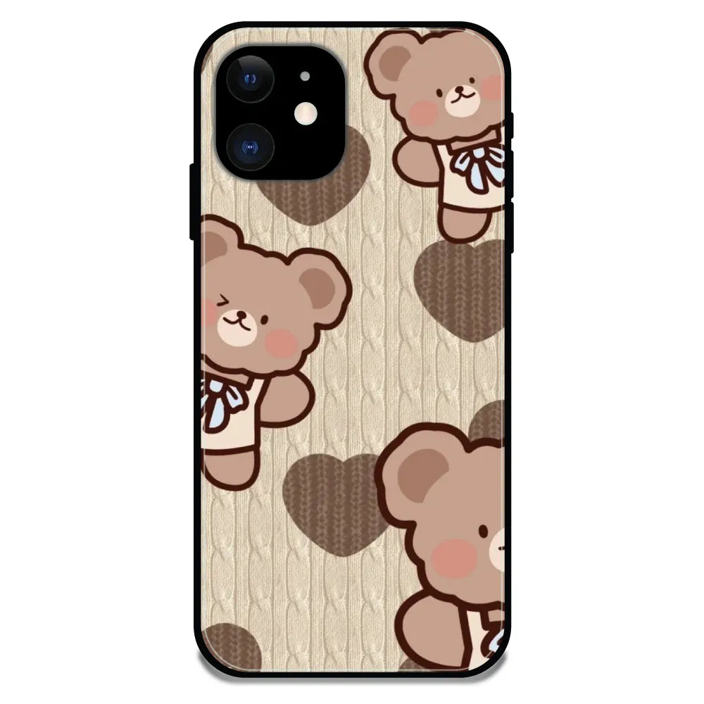 'Teddy Heart - Glossy Metal Silicone Case For Apple iPhone 11