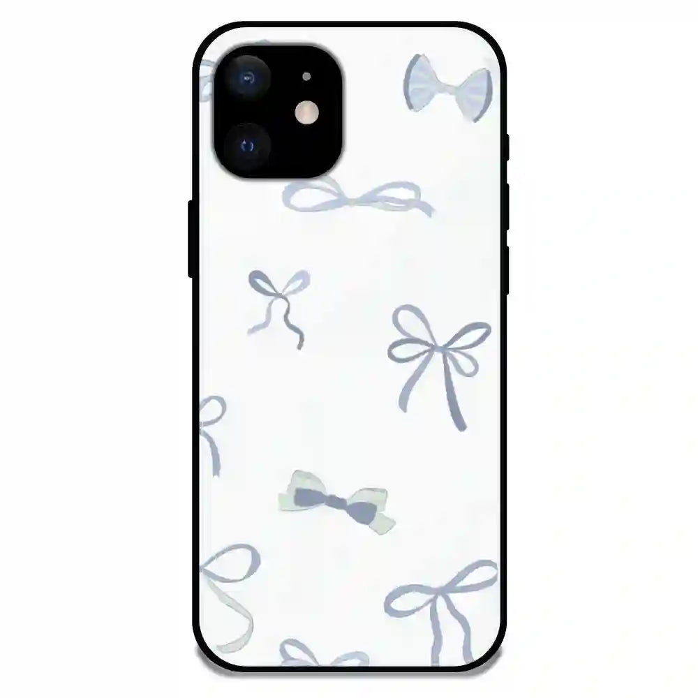 'Blue Bows - Glossy Metal Silicone Case For Apple iPhone 12 Mini