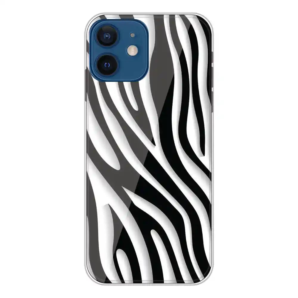 Zebra Print - Clear Printed Silicone Case For Apple iPhone 12 Mini