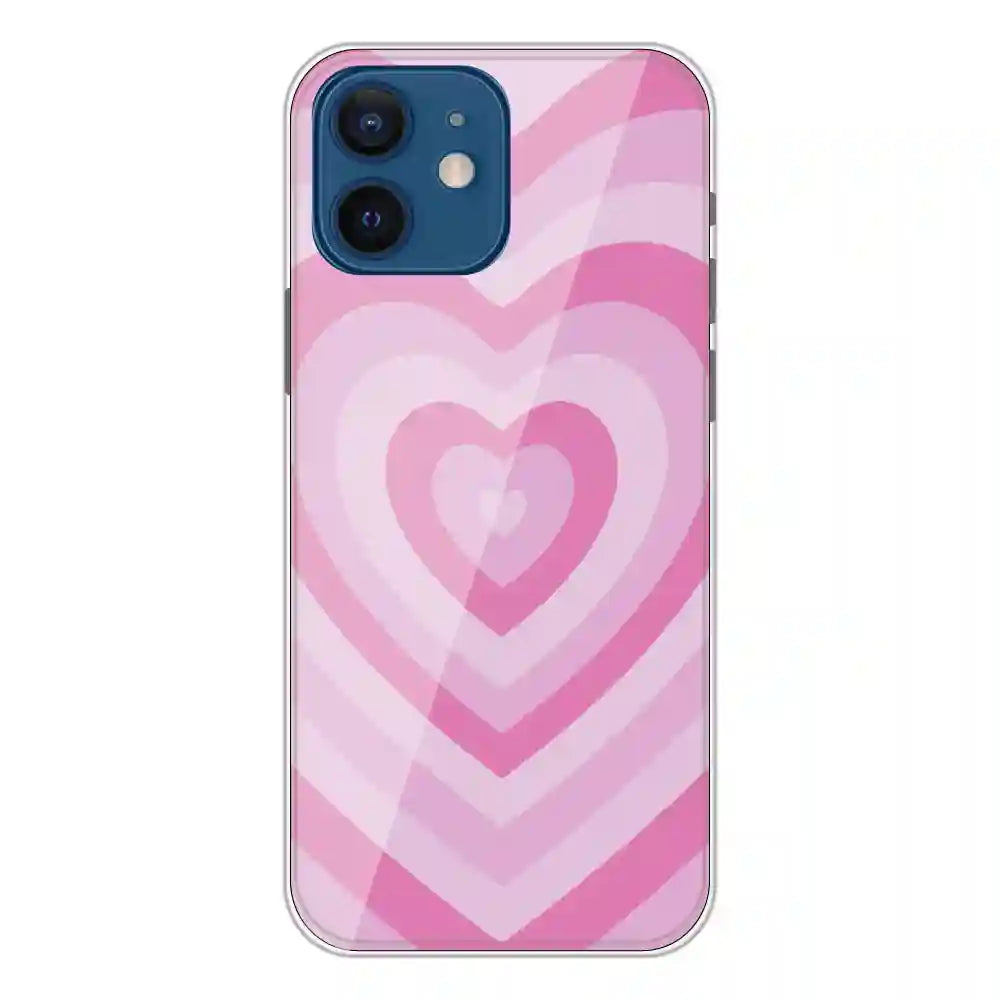 Pink Hearts - Printed Silicone Case For Apple iPhone 12 Mini