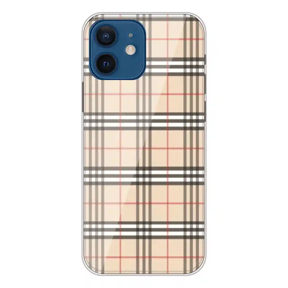 Yellow Checks - Printed Silicone Case For Apple iPhone 12 Mini