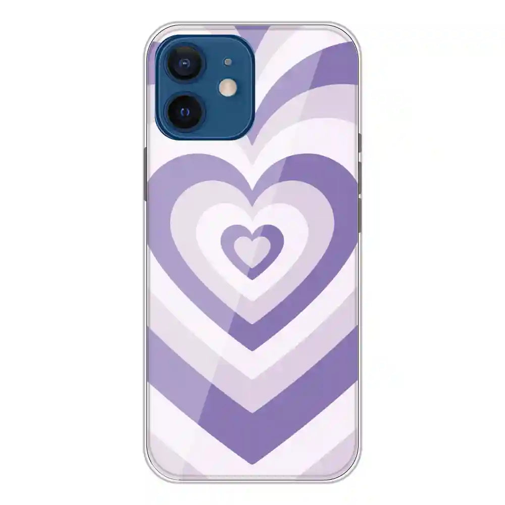 Dark Purple Hearts - Printed Silicone Case For Apple iPhone 12 Mini