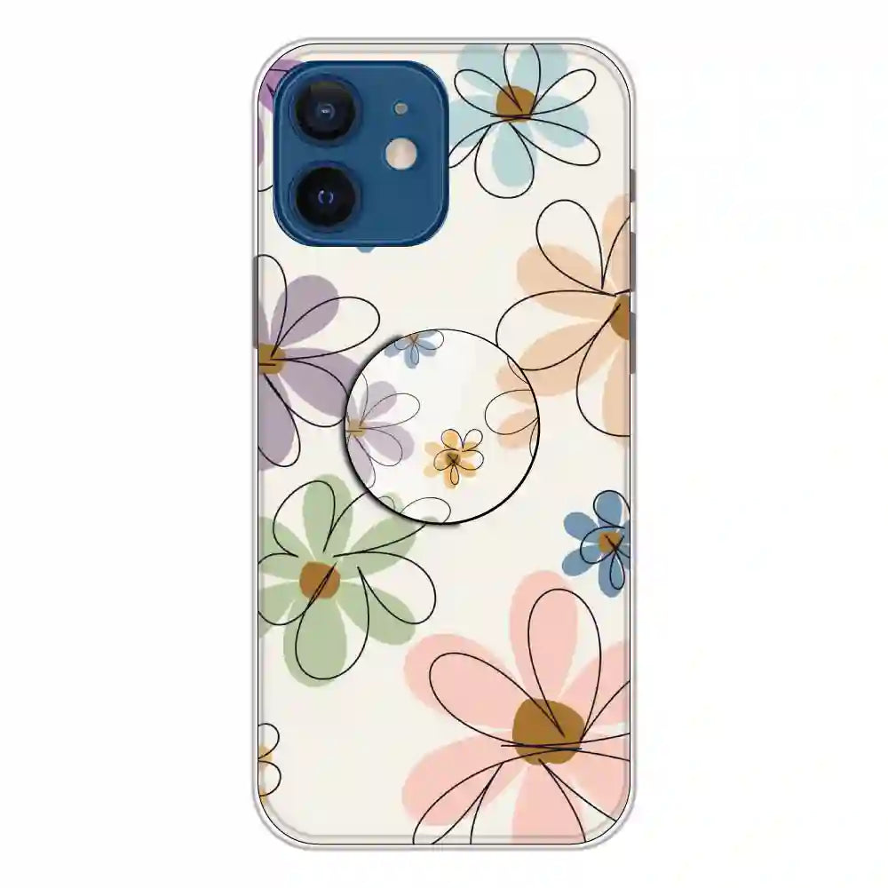 Rainbow Flowers - Silicone Grip Case For Apple iPhone 12 Mini