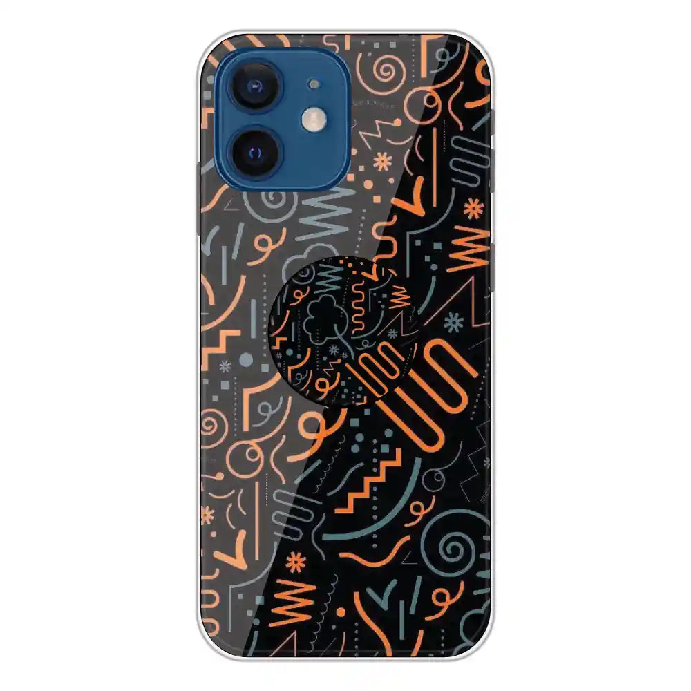 Orange Graffiti - Silicone Grip Case For Apple iPhone 12 Mini