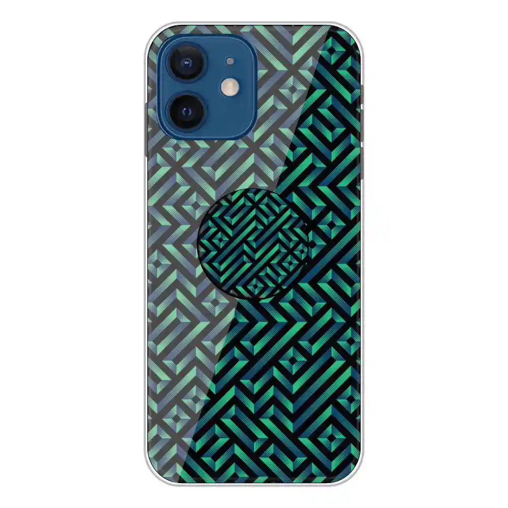 Green Mosiac Art - Silicone Grip Case For Apple iPhone 12 Mini