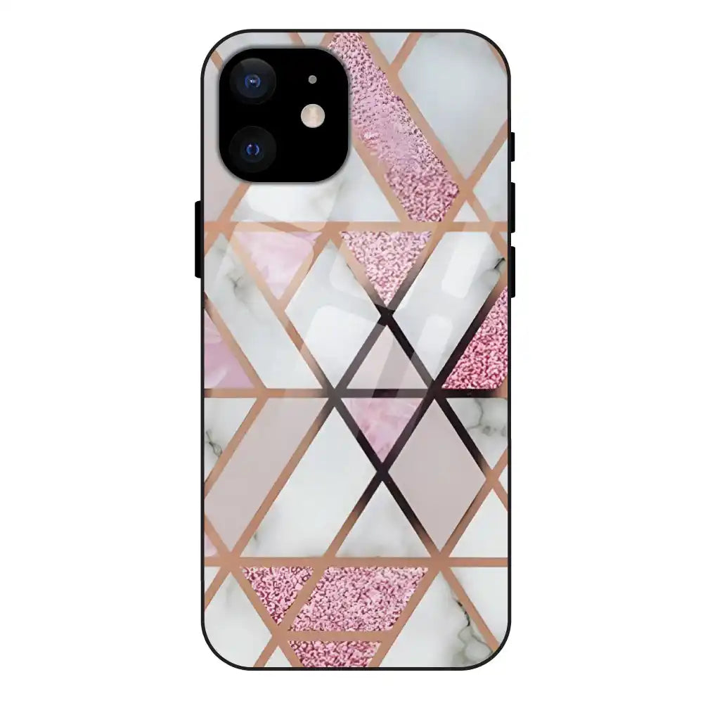 'Blush Prism Geometric - Glass Case For Apple iPhone 12 Mini