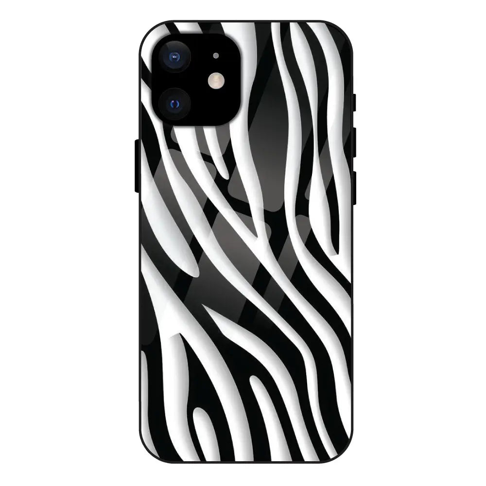 'Zebra Print - Glass Case For Apple iPhone 12 Mini