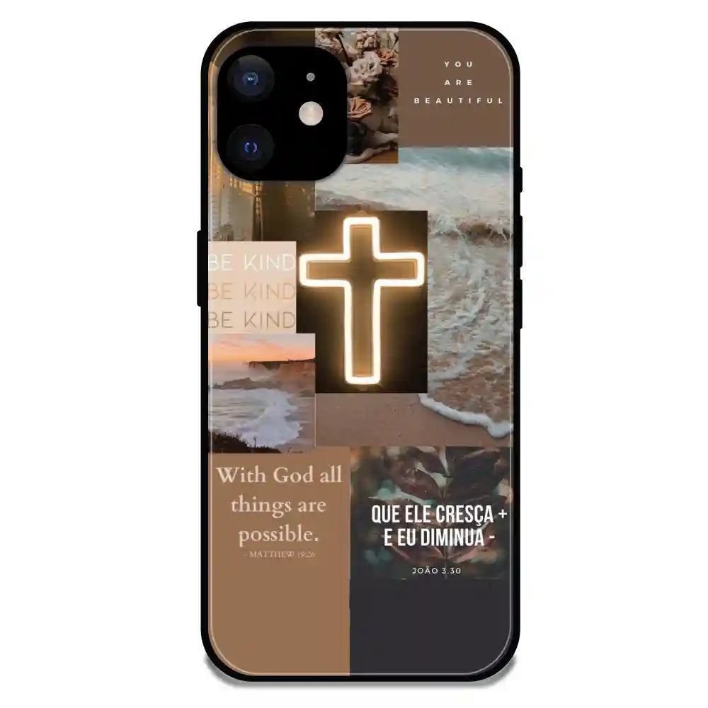 Jesus Son Of God - Glossy Metal Silicone Case For Apple iPhone 12 Mini