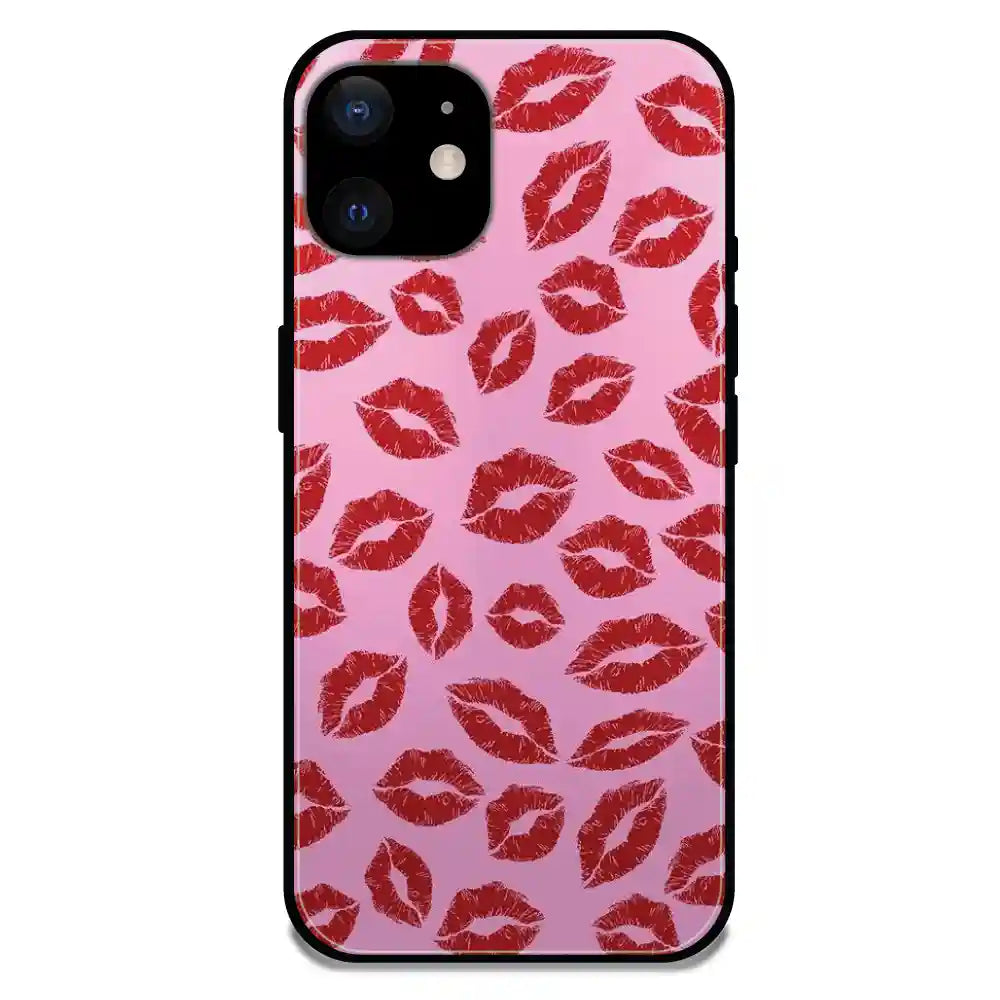 'Kisses - Glossy Metal Silicone Case For Apple iPhone 12 Mini