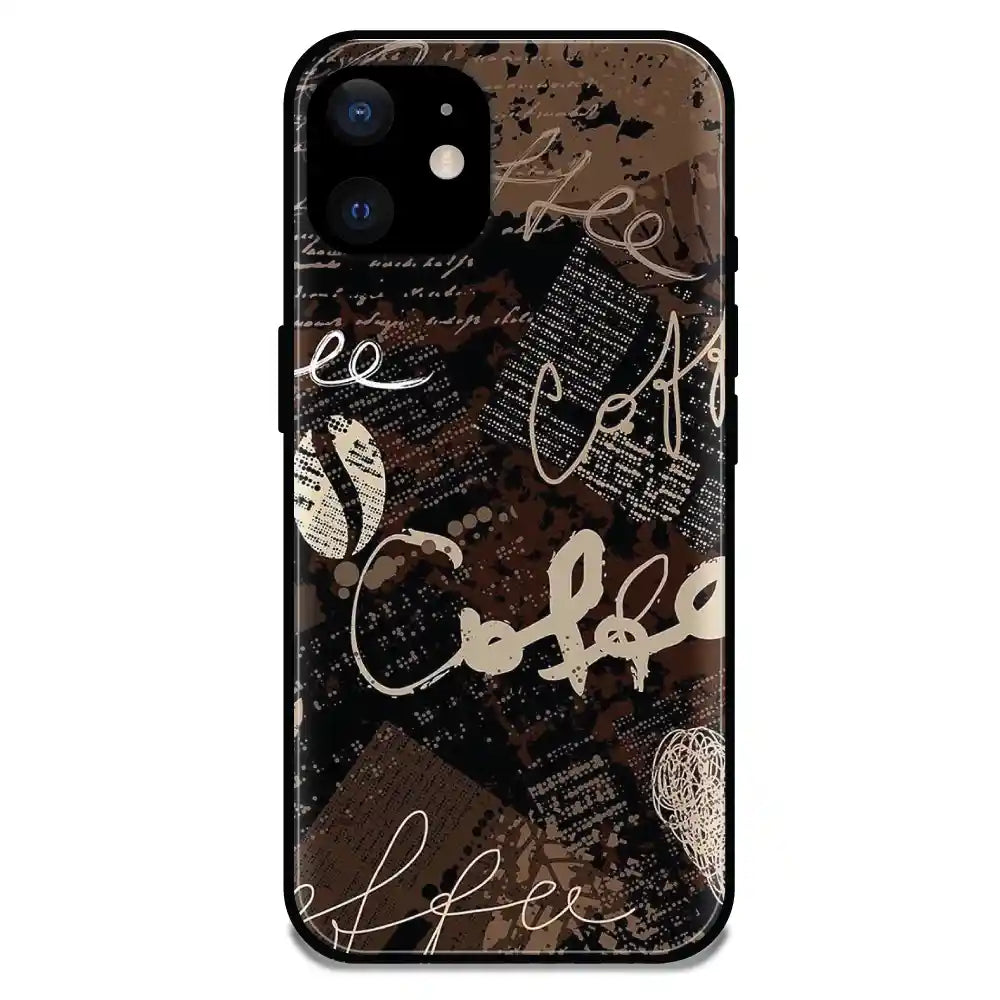 'Coffee - Glossy Metal Silicone Case For Apple iPhone 12 Mini