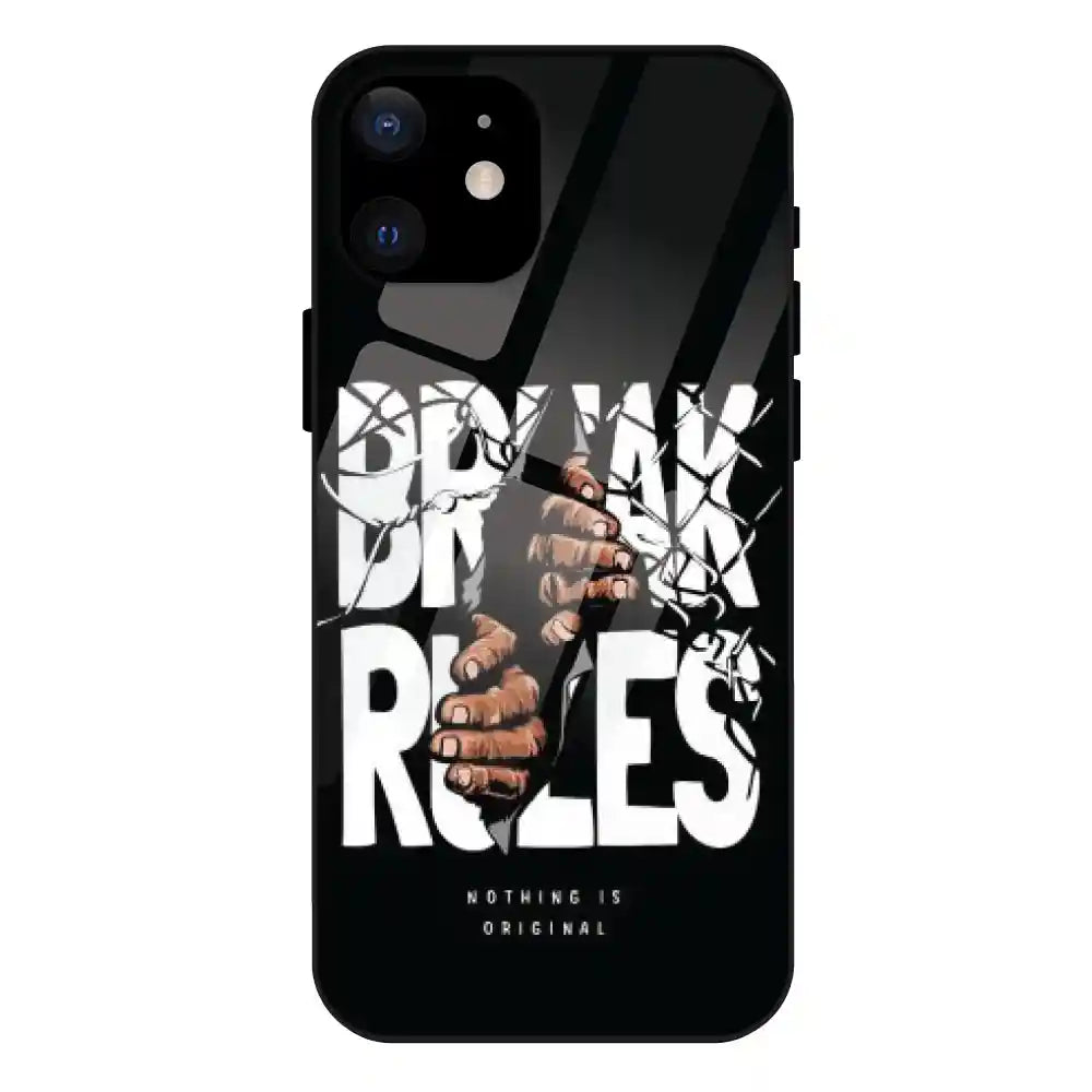 'Break Rules - Glass Case For Apple iPhone 12 Mini
