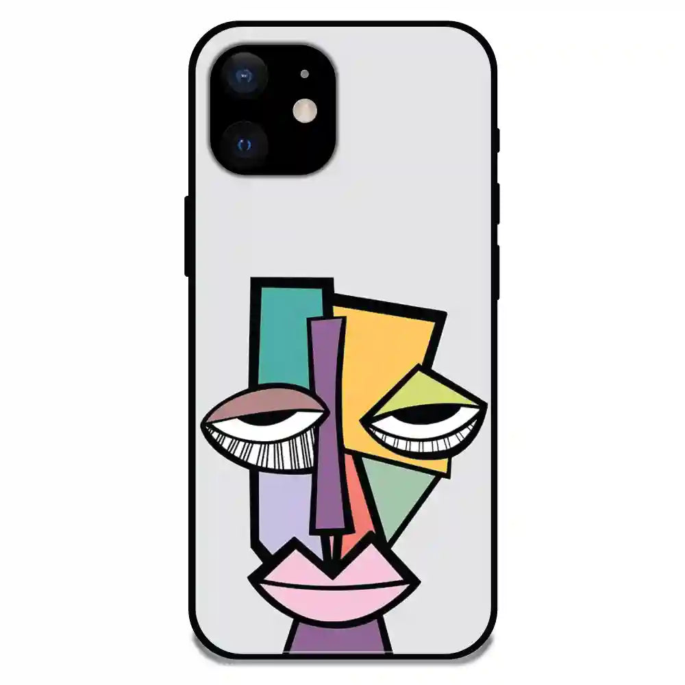 'Abstract Face - Glossy Metal Silicone Case For Apple iPhone 12 Mini