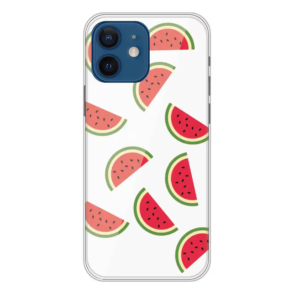 Watermelons - Clear Printed Silicone Case For Apple iPhone 12 Mini
