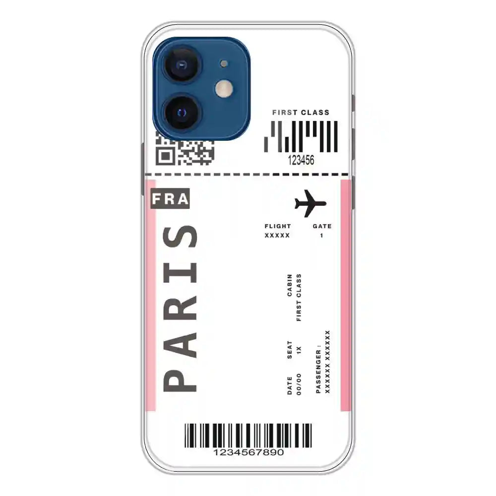 Paris Ticket - Clear Printed Silicone Case For Apple iPhone 12 Mini