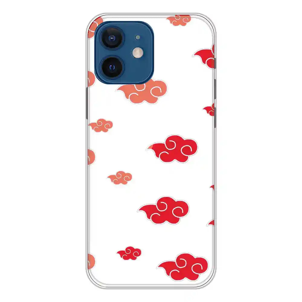 Red Clouds - Clear Printed Silicone Case For Apple iPhone 12 Mini