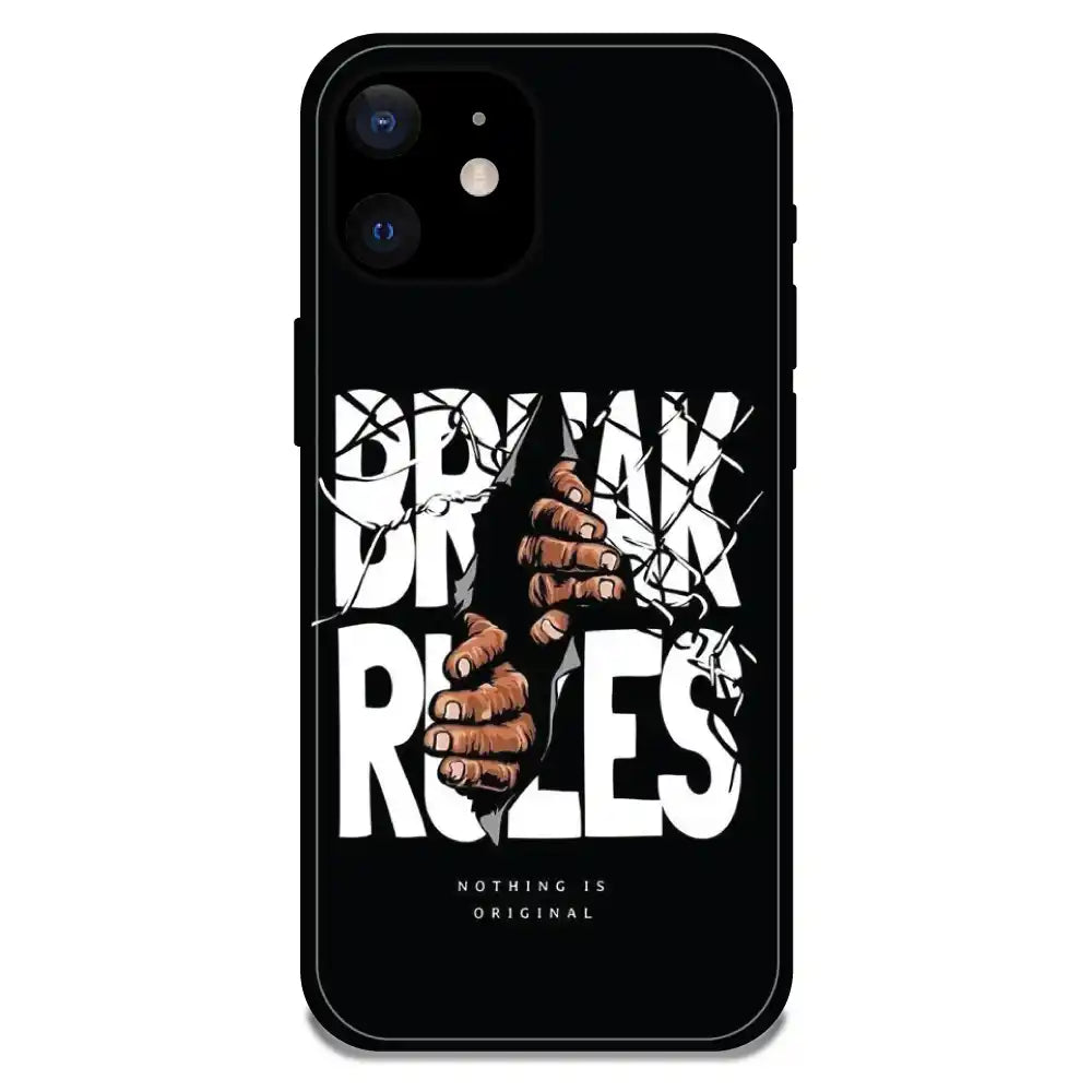'Break Rules - Glossy Metal Silicone Case For Apple iPhone 12 Mini