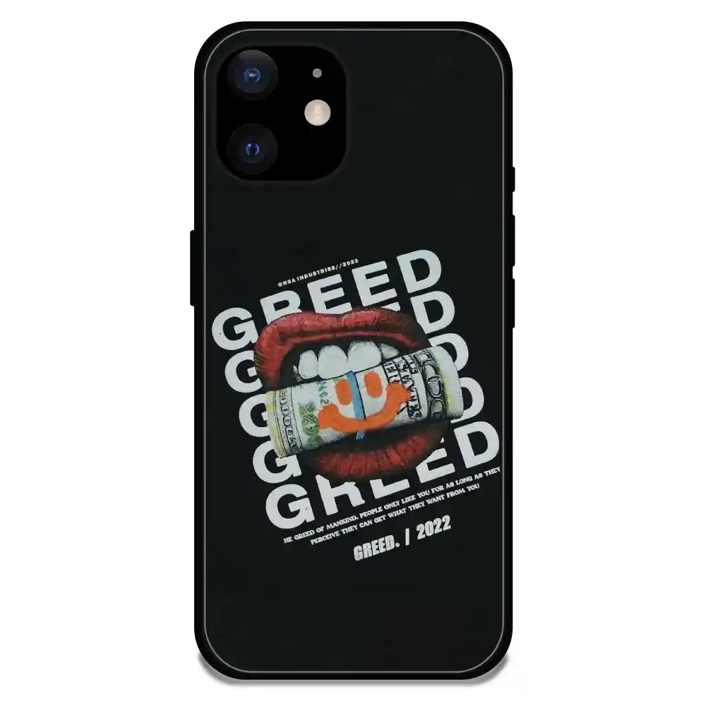 'Greed - Glossy Metal Silicone Case For Apple iPhone 12 Mini