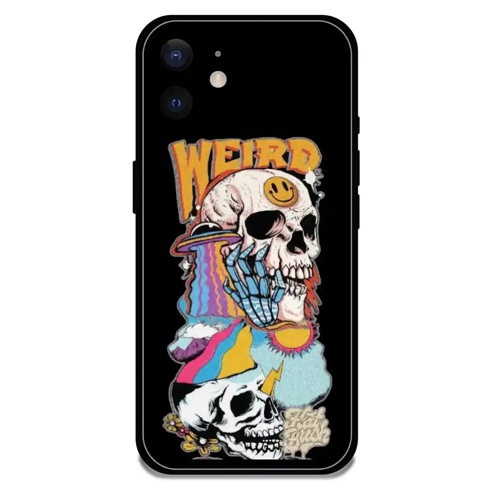 Weird Skull Graffiti - Glossy Metal Silicone Case For Apple iPhone Models