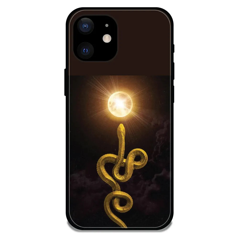 'Golden Serpent - Glossy Metal Silicone Case For Apple iPhone 12 Mini