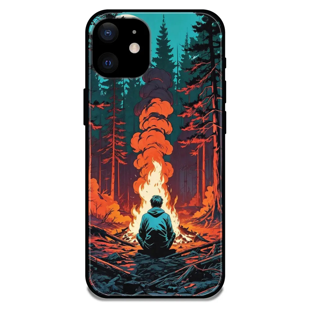 'Boy With Camp Fire - Glossy Metal Silicone Case For Apple iPhone 12 Mini