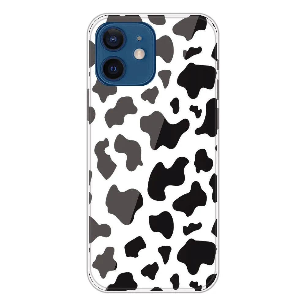 Cow Print - Clear Printed Silicone CaseFor Apple iPhone 12 Mini