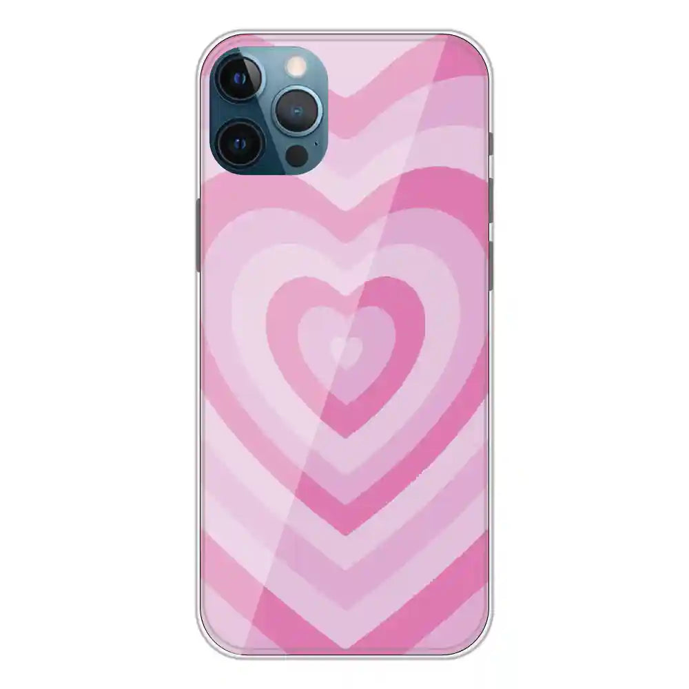 Pink Hearts - Printed Silicone Case For Apple iPhone 12 Pro Max