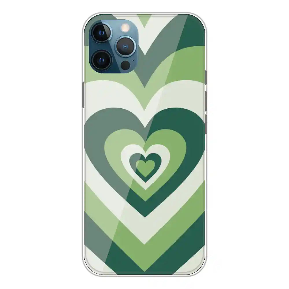 Dark Green Hearts - Printed Silicone Case For Apple iPhone 12 Pro Max