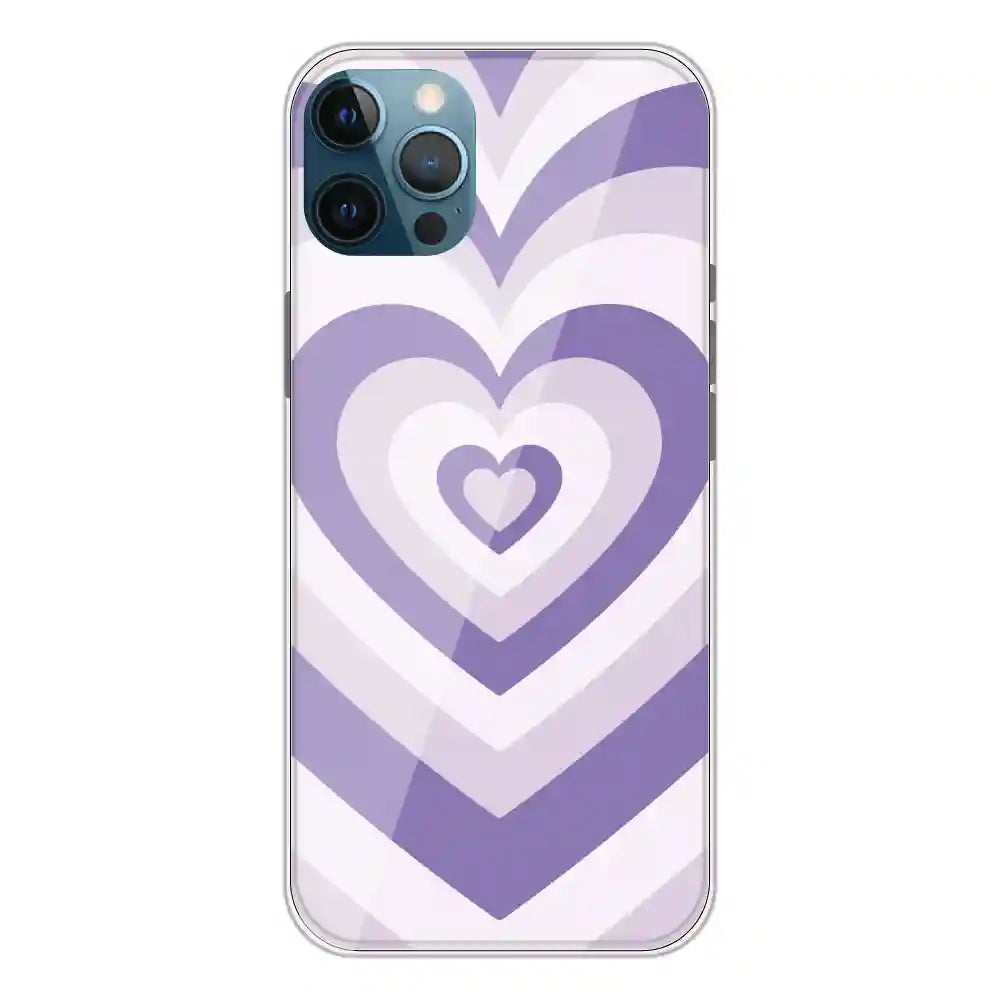 Dark Purple Hearts - Printed Silicone Case For Apple iPhone 12 Pro Max