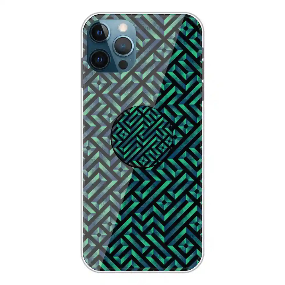 Green Mosiac Art - Silicone Grip Case For Apple iPhone 12 Pro Max