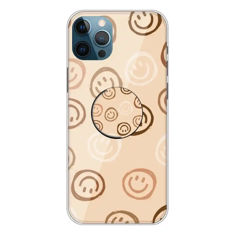 Brown Smilies - Silicone Grip Case For Apple iPhone 12 Pro Max