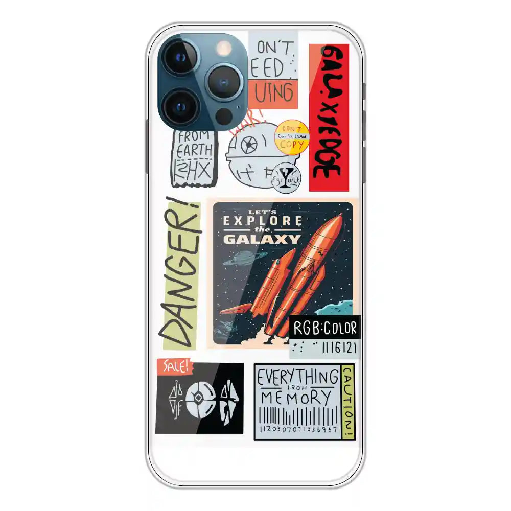 Galaxy - Clear Printed Silicone Case For Apple iPhone 12 Pro Max