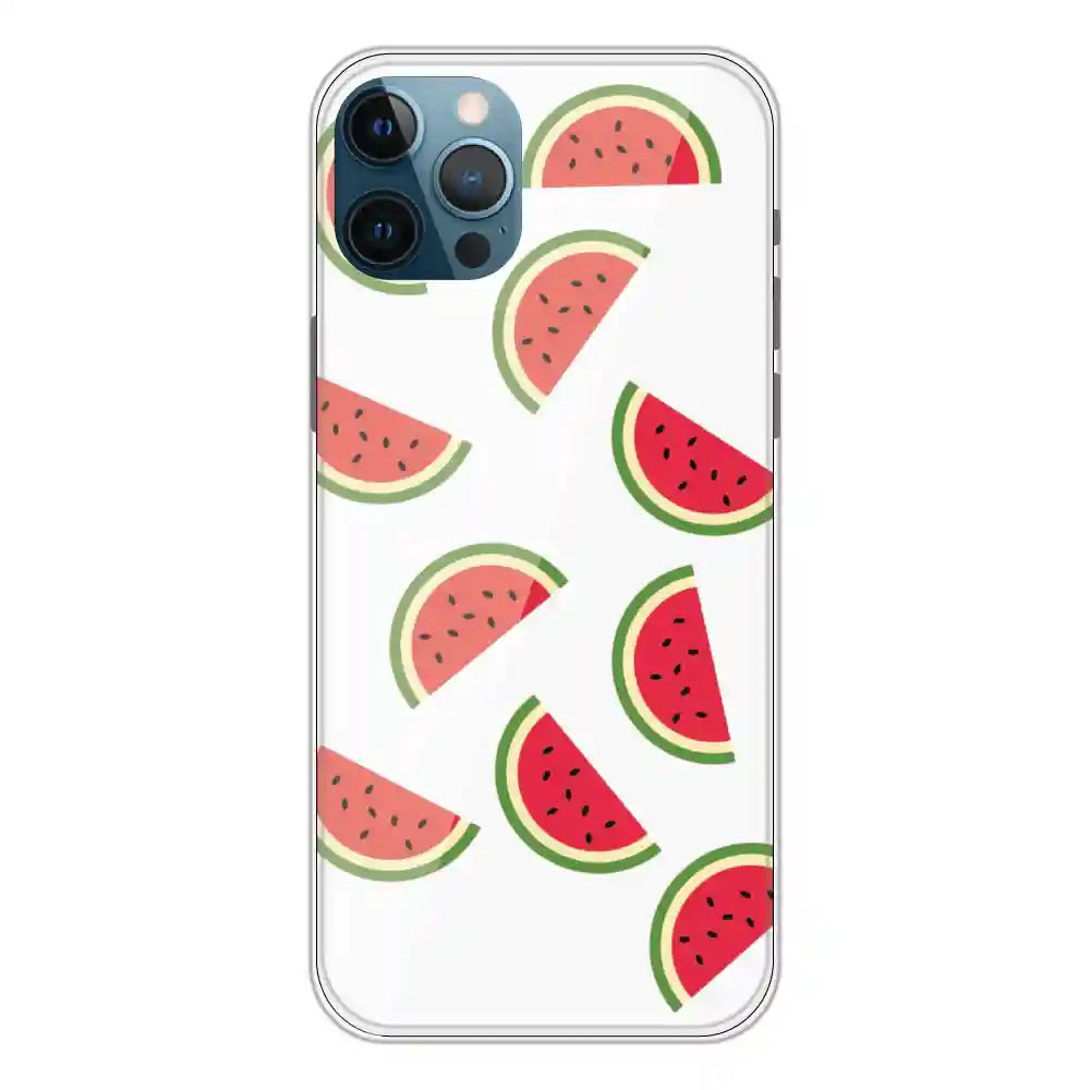 Watermelons - Clear Printed Silicone Case For Apple iPhone 12 Pro Max