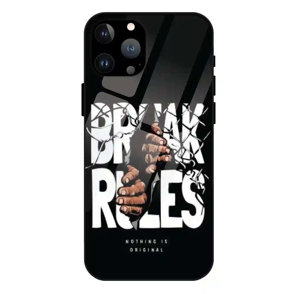 'Break Rules - Glass Case For Apple iPhone 12 Pro Max