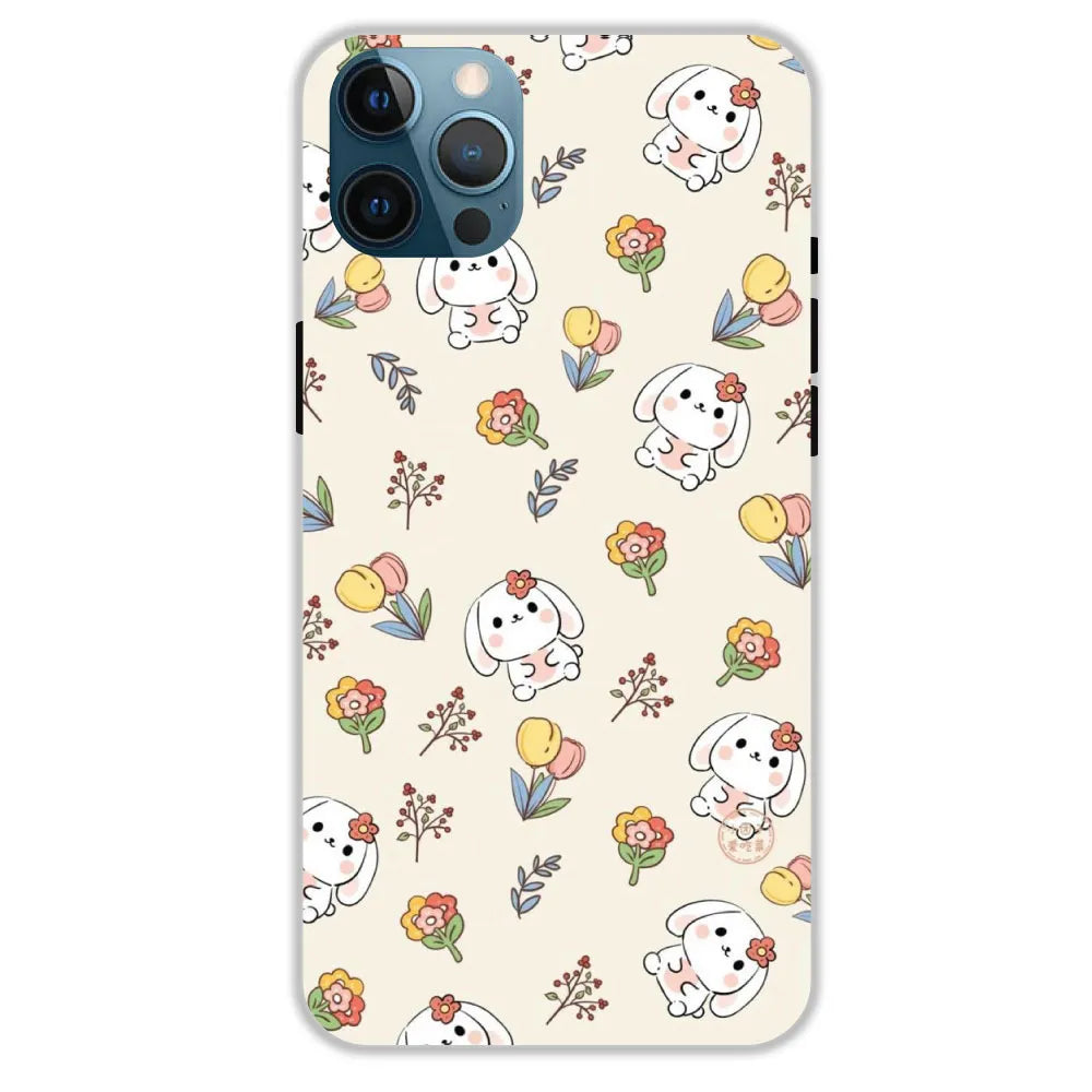 Cute Bunny & Flowers - Hard Cases For Apple iPhone 12 Pro Max