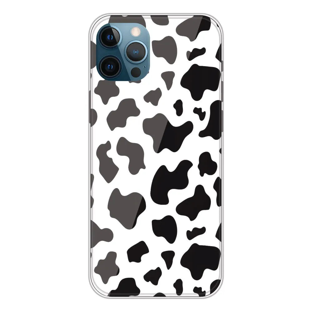 Cow Print - Clear Printed Silicone CaseFor Apple iPhone 12 Pro Max