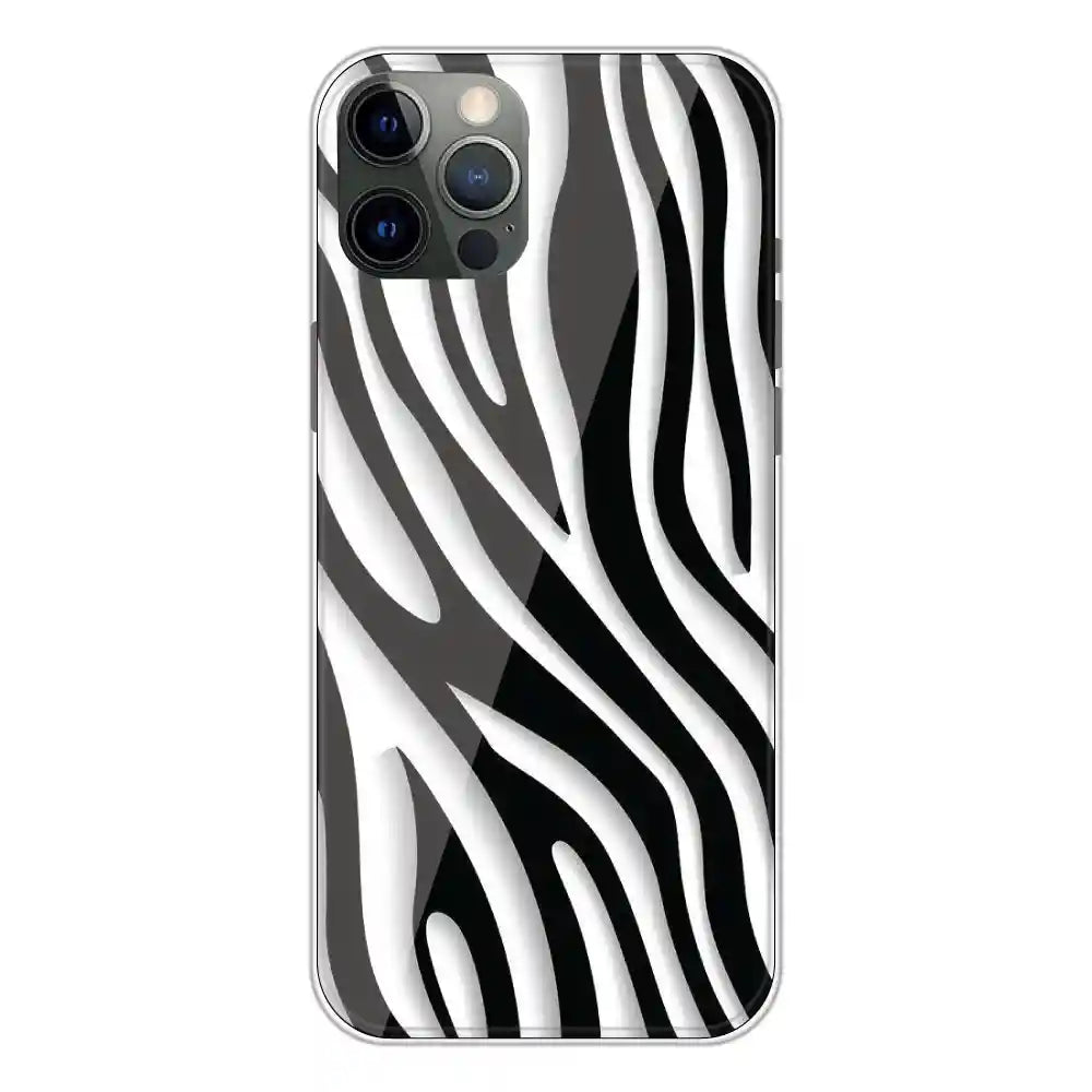 Zebra Print - Clear Printed Silicone Case For Apple iPhone 12 Pro