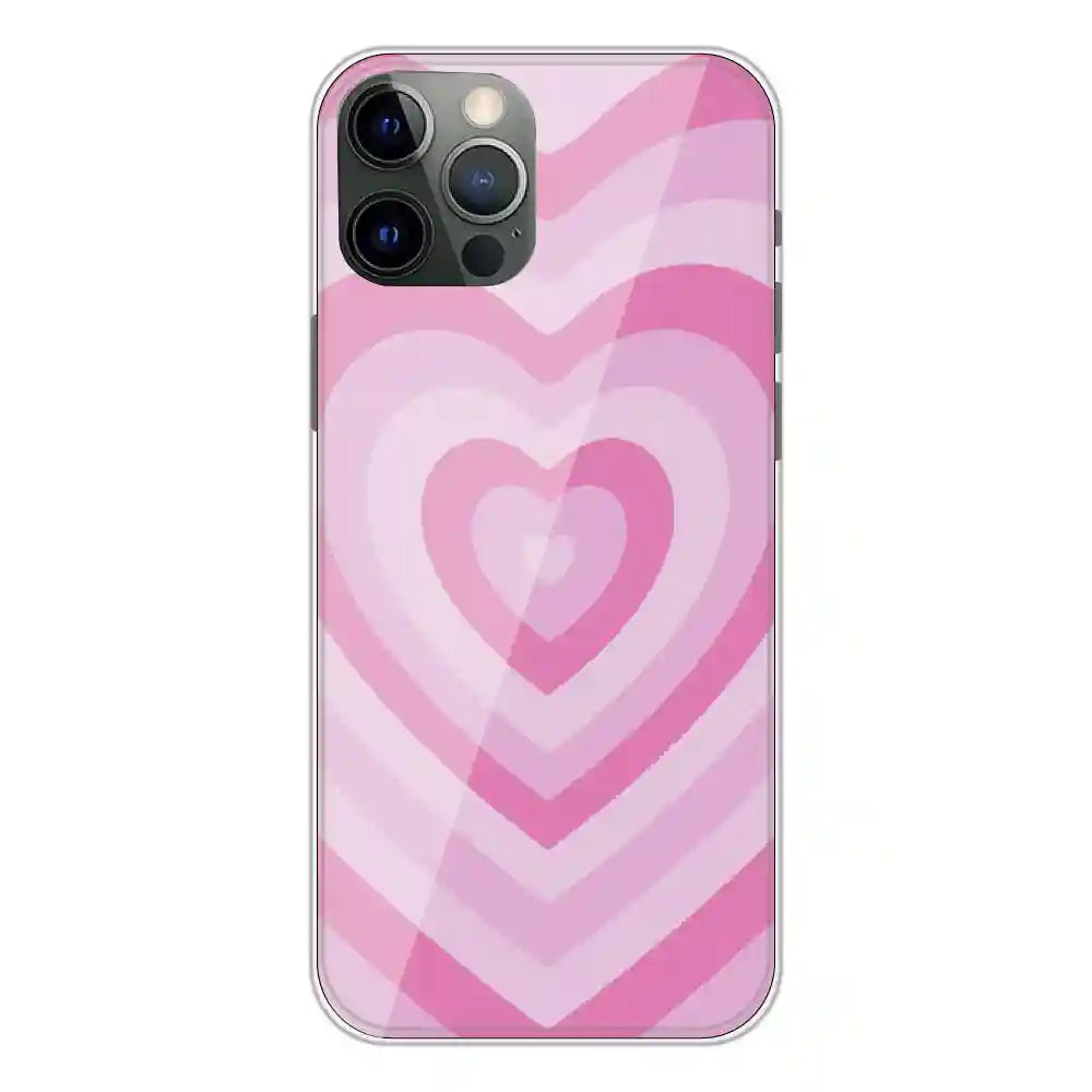 Pink Hearts - Printed Silicone Case For Apple iPhone 12 Pro