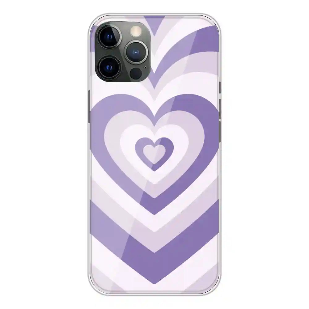 Dark Purple Hearts - Printed Silicone Case For Apple iPhone 12 Pro