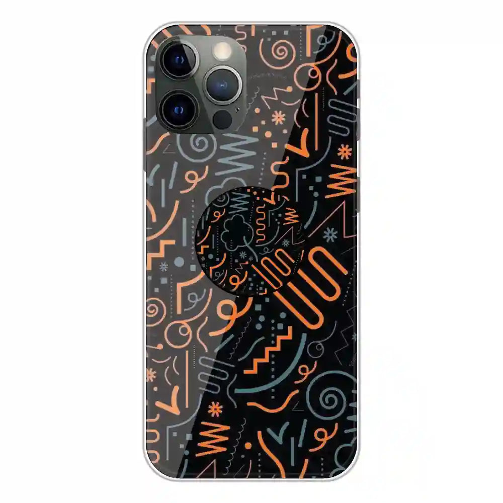 Orange Graffiti - Silicone Grip Case For Apple iPhone 12 Pro