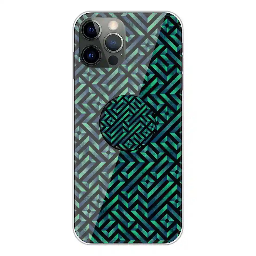 Green Mosiac Art - Silicone Grip Case For Apple iPhone 12 Pro