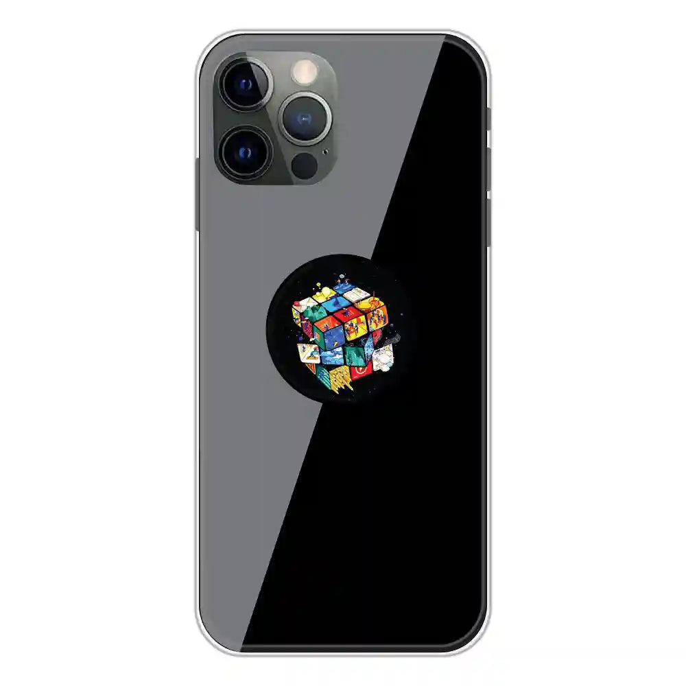 Rainbow Cube - Silicone Grip Case For Apple iPhone 12 Pro