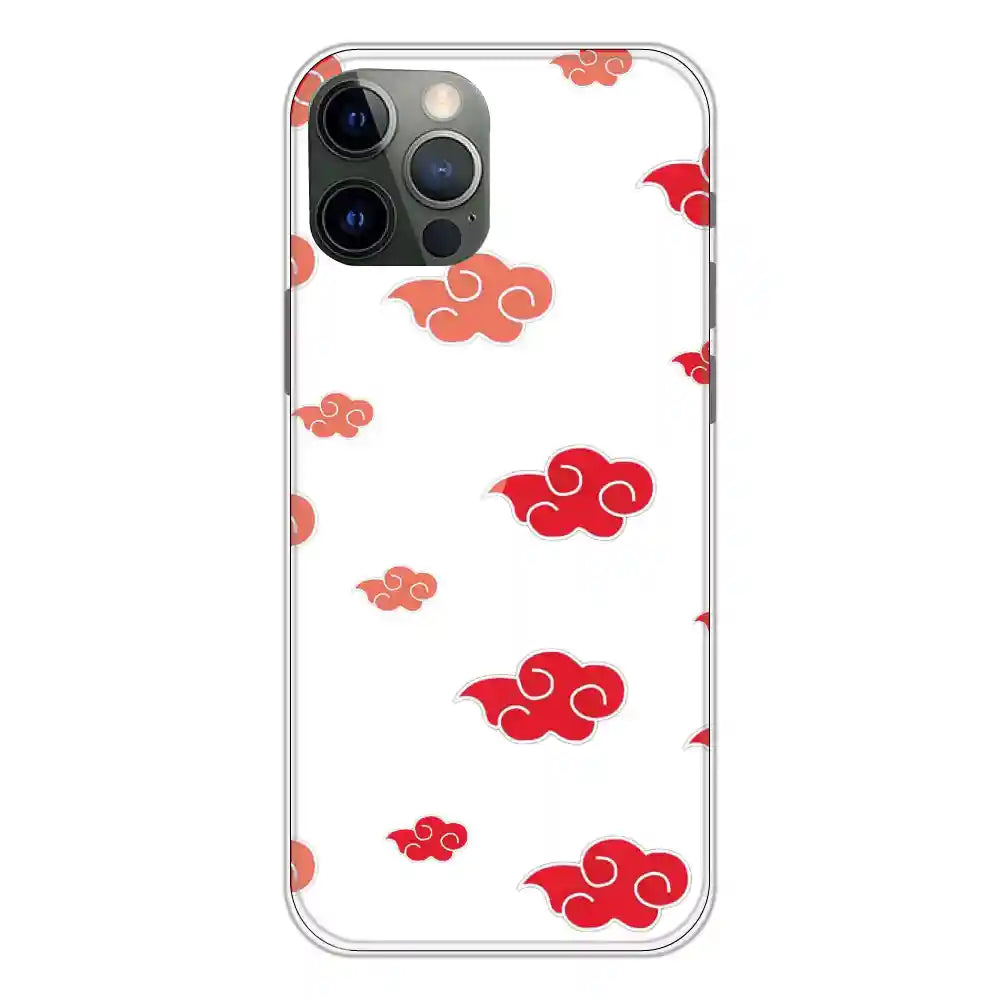 Red Clouds - Clear Printed Silicone Case For Apple iPhone 12 Pro